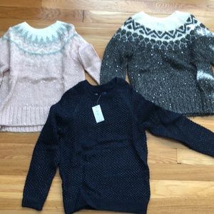 Girls size 6-7 winter sweaters